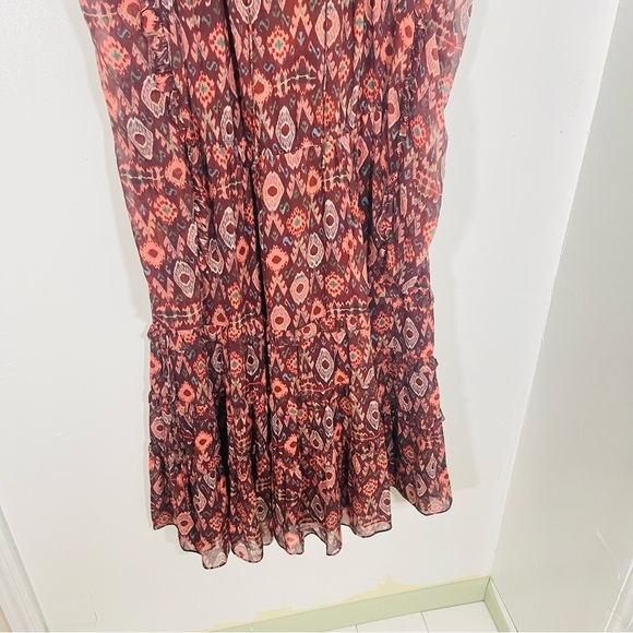 NEW Ulla Johnson Alessandra Dress Garnet Silk Southwestern Bohemian Wedding - Picture 5 of 12